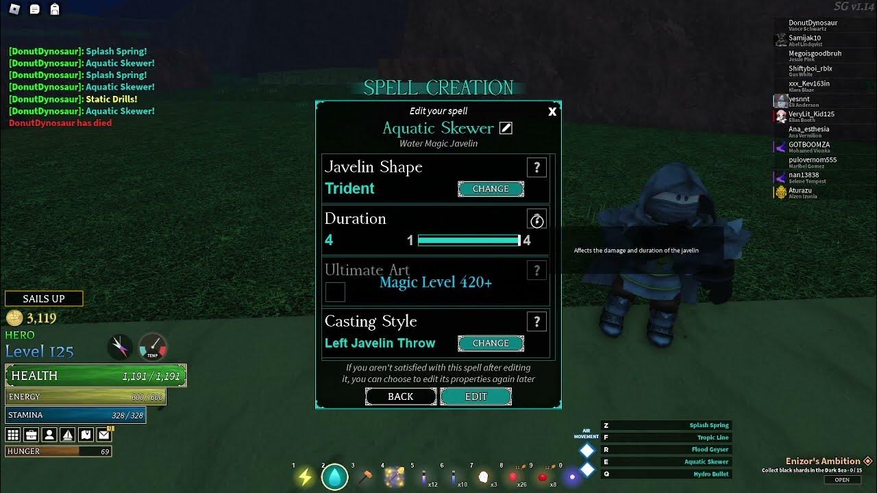 Arcane Odyssey, Rare Spell Javelin YouTube