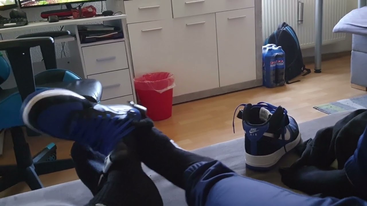 Nike Air Force mid and Fake Jordan 4 swap with my friend