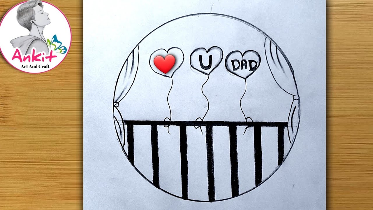 father's day drawing / how to draw father's day drawing step-by-step ...