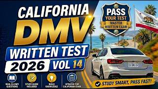 California DMV Written Test 14 | 50 Real Test Questions | Pass DMV Permit Test 2026 #dmvwrittentest