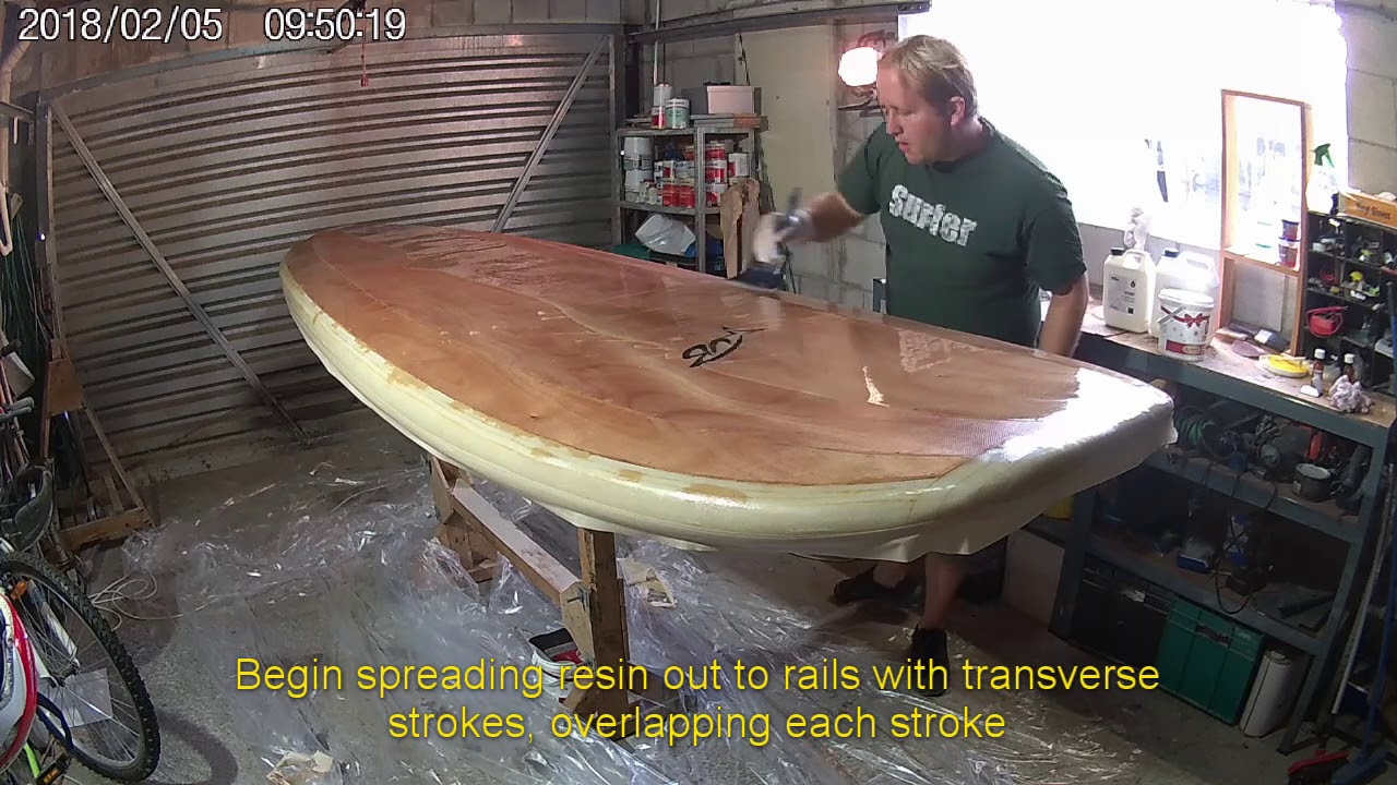 Hot Coating Paddle Board with Epoxy Resin YouTube