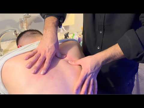 Back massage ASMR comfort massage and excellent skin care