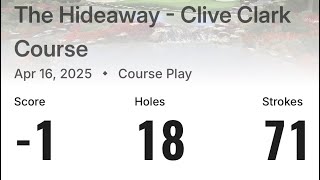 Under Par Round on The Hideaway Golf Course
