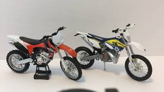 Maisto Husqvarna FE 501 Two Stroke 1:12 Toy Dirt Bike Unboxing +Dirt Bike Collection Update