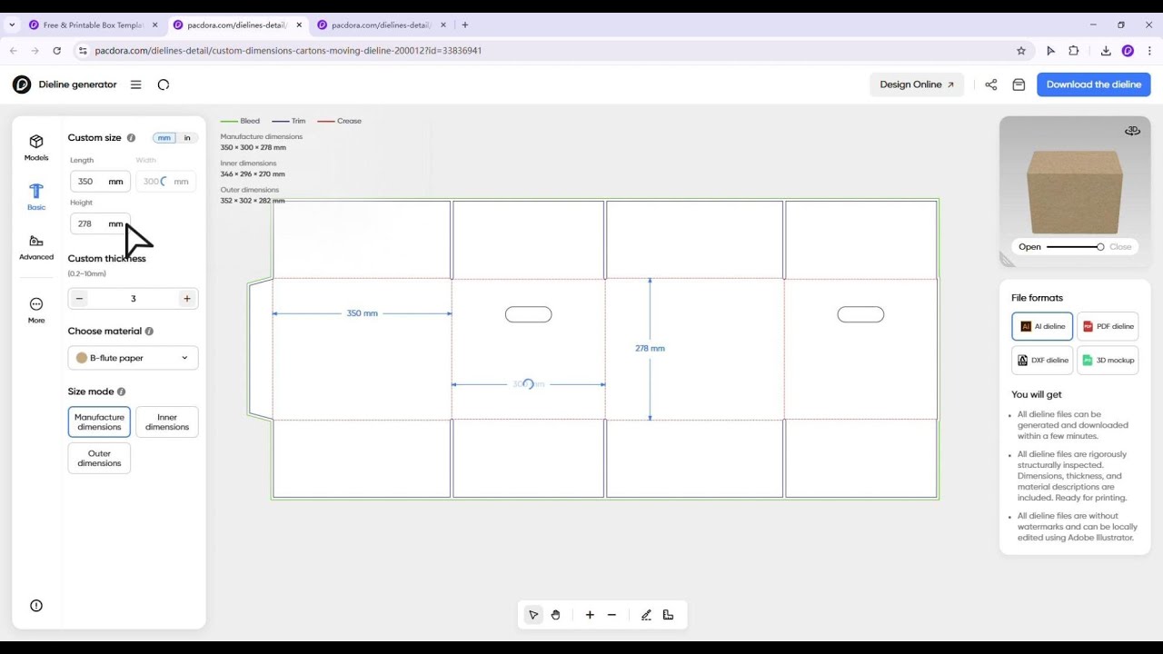 How to Create a Custom Moving Box Template with Pacdora’s Dielines