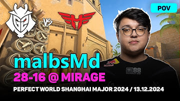 CS2 POV G2 malbsMd (28/16) vs Heroic (mirage) @ Perfect World Shanghai Major 2024 | Dec 13, 2024