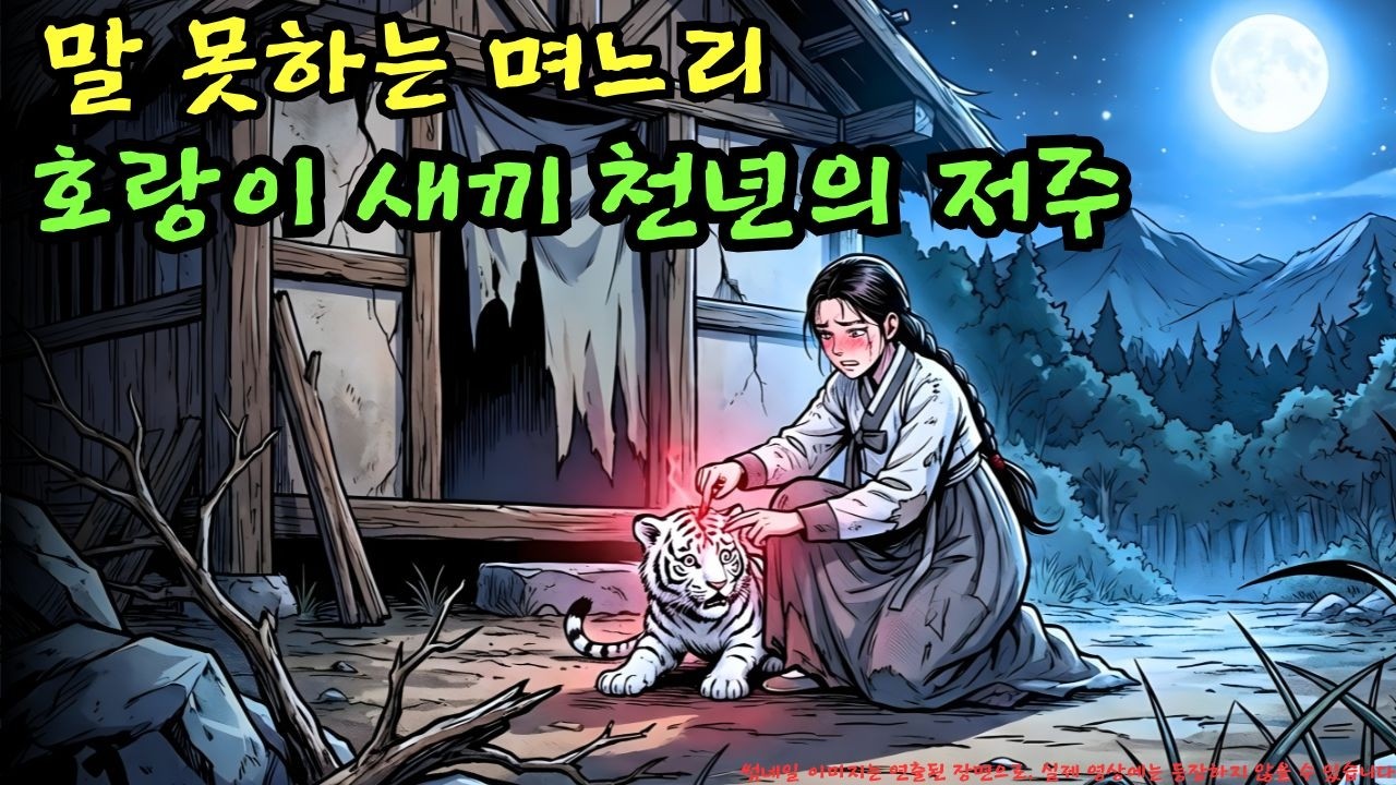 👉 벙어리 며느리, 새끼 호랑이 이마에 피로 부적을… 저주를 풀 수 있을까, 이 행동은 위험하지 않을까? | 야담 |옛날이야기 |민담 |전설 | 설화
