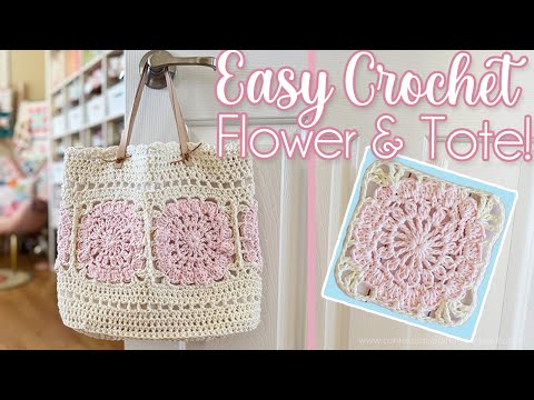 トートバッグ NOTHING EVERYTHING : 24FW / CROCHET FLOWER TOTE BAG (BLACK) EASY CROCHET: Flower Tote Bag (Beginner-Friendly Crochet