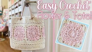 EASY CROCHET: Flower Tote Bag (BeginnerFriendly Crochet!)