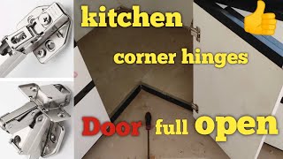Kitchen Corner Door Hinges/180°open hinges Kaise lagaye/How to install Kitchen Cabinet Corner Hinges
