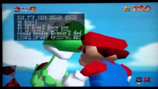 SM64 N64 Yoshi Super Mario 64 Nintendo 64 Secret Yoshi on Top of Castle