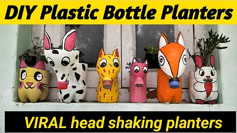 Plastic bottle planter craft ideas//VIRAL Shaking Animal Planters DIY// reuse plastic bottles for 