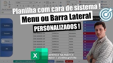 👆Excel - Criando Barra Lateral personalizada - Menu aparecendo todas as abas da planilha!