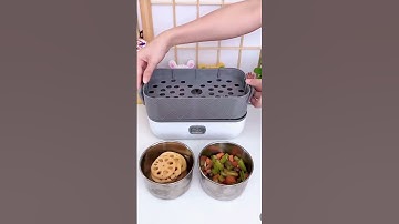 Hộp cơm cắm điện 2 tầng 4 ngăn inox giữ nhiệt hâm đóng và tự nấu chín thức ăn