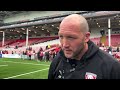 George Skivington reacts to record breaking derby day win