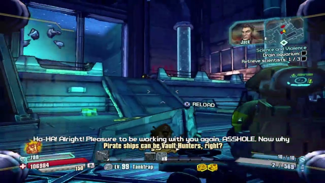 Borderlands: The Pre-Sequel (In 4K HD) Fragtraps pirate ship mode cannon attack