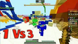 All teams attack on me  || mcpe bedwars gameplay