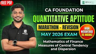 🎯One-Shot Mathematics of Finance | Central Tendency Dispersion | Marathon Revision | May 2026 Nithin