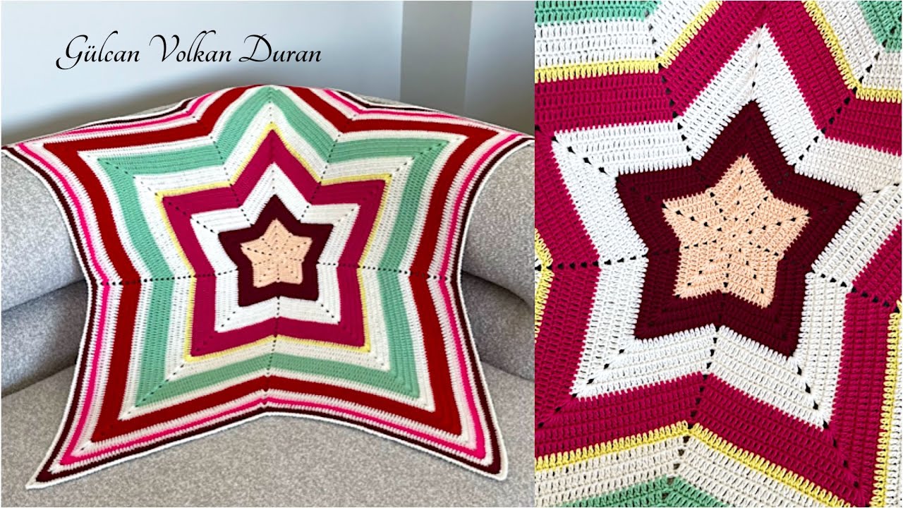 STAR BABY BLANKET - ÖRGÜ YILDIZ BATTANİYE MODEL ANLATIMI