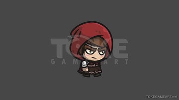 Medieval Hooded Girl - 2D Character Sprite for Indie Game Developer