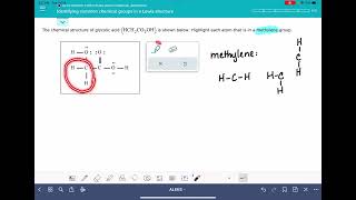 ALEKS: Identifying common chemical groups in a Lewis structure