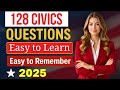 128 USCIS Civics Questions for U.S. Citizenship Interview 2025 – Random &amp; Complete Answers! #n400