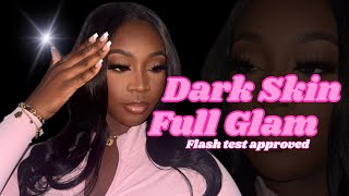Dark Skin Full Glam Tutorial | Flawless Makeup That Passes The Flash Test