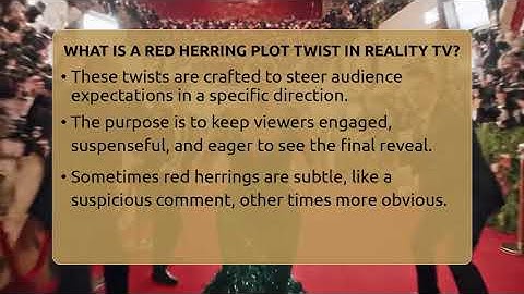 What Is A Red Herring Plot Twist In Reality TV? - The Reality Radar