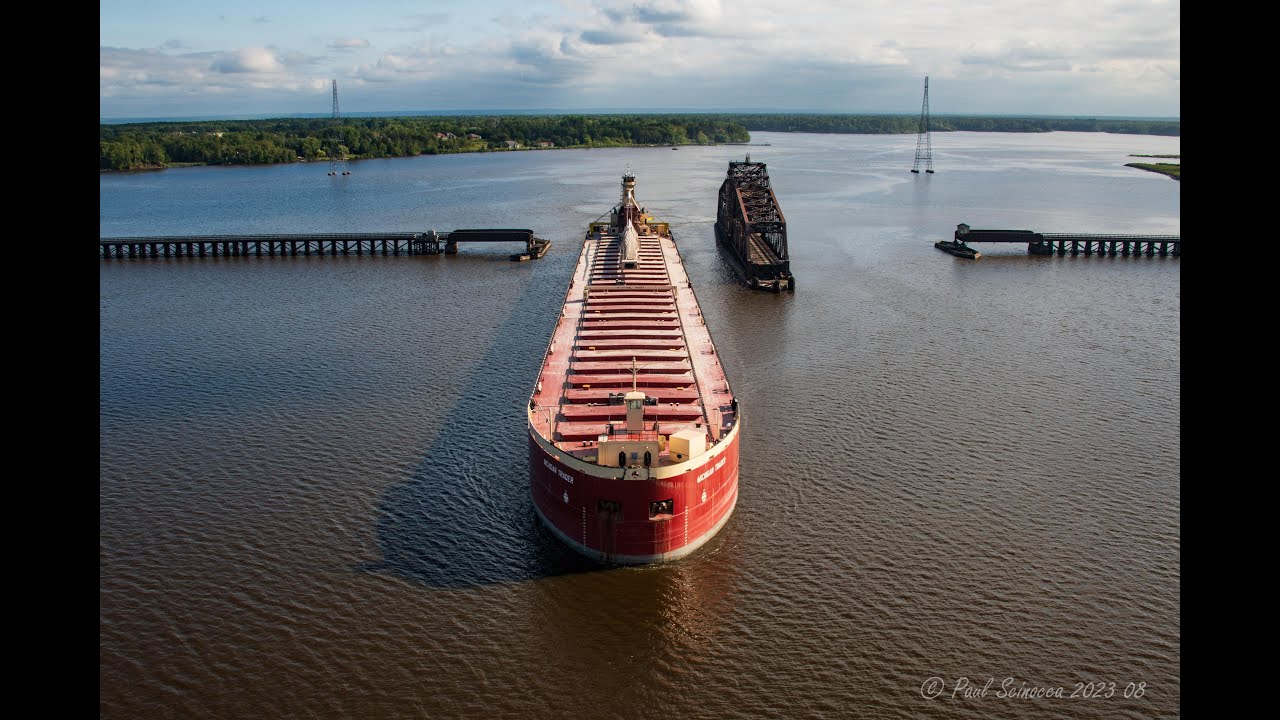 On the Bong! The Dirk S VanEnkevort Departing C.Reiss.  Viewed from the center of the Bong Bridge!