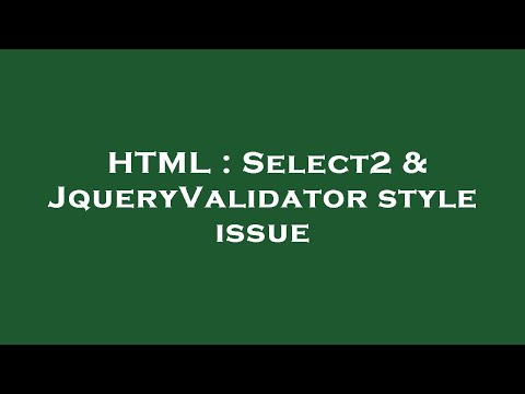HTML : Select2