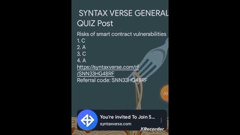 Syntax Verse general quiz answers today | 05 May 2025 | Risks of smart contract vulnerabilities