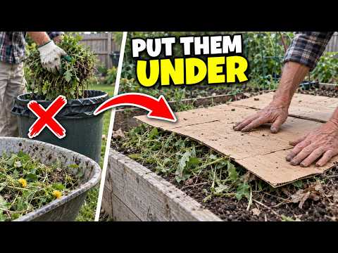 Put Pulled Weeds UNDER Cardboard — Then Don’t Touch This Bed Until Spring