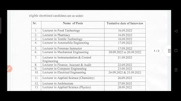 HPSC# LECTURER INTERVIEW DATE ANNOUNCED
