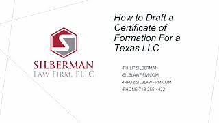 How to Draft a Certificate of Formation for an LLC in Texas