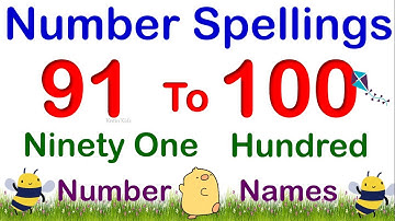 91 to 100 Number Names |  Numbers Spellings 91 to 100 for Kids | Count Number with Spelling 91-100