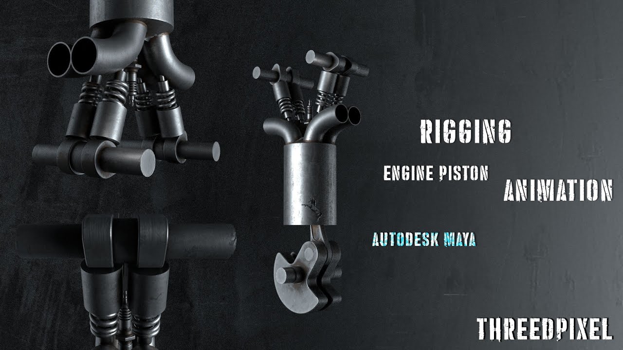 Engine Piston Rigging & Animation in Maya | Realistic Mechanical Setup ...