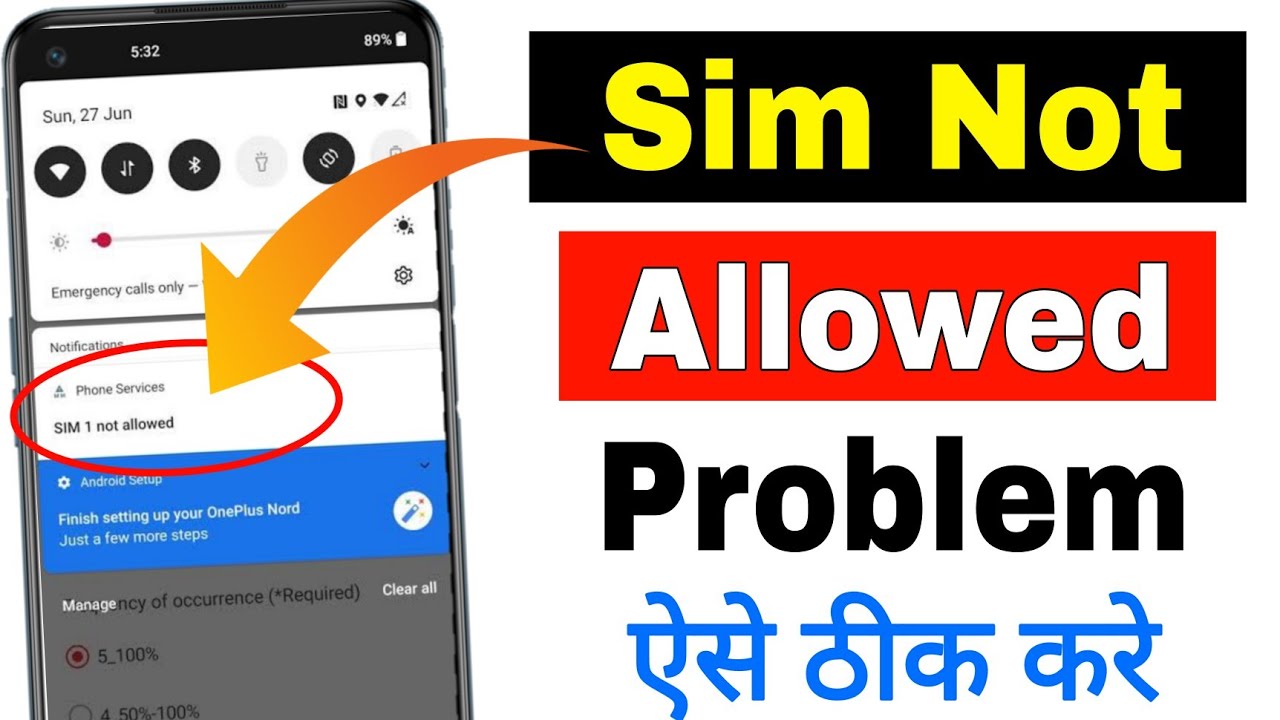 Sim Not Allowed Problem Fix || Sim 1 Not Allowed Problem || Sim 2 Not ...