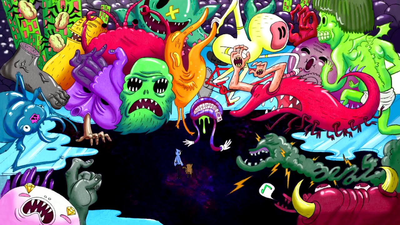 Regular Show Mordecai And Rigby VS Graffiti Monsters YouTube