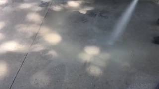 Dustless blasting fire damages on concrete driveway