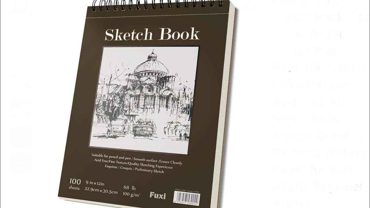 Fuxi Sketch Book, Top Spiral Bound Sketch Pad, Acid Free Art Sketchbook Artistic Painting Paper