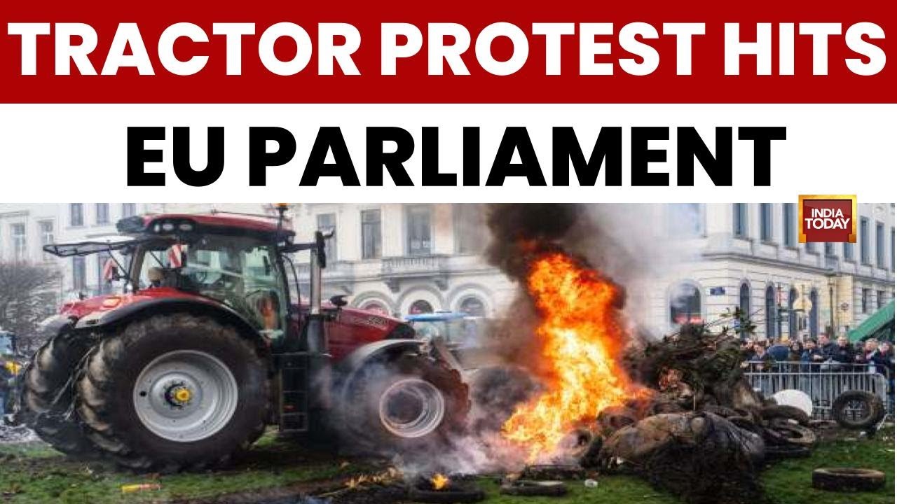 Farmers Protest EU-Mercosur Deal | Tractors, Chants Outside European Parliament