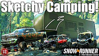 SnowRunner: 5TH GEN RAM DUALLY vs SKETCHY Camping Trip!! (Nearly Stuck...)