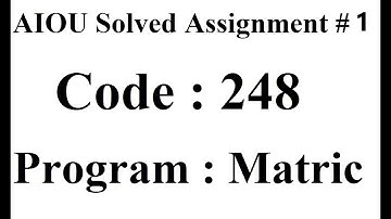 AIOU Code 248 Solved Assignment No 1 Spring 2025 | Baloch Academy