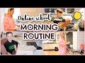 ONLINE SCHOOL MORNING ROUTINE WITH 3 KIDS  & WORKING FROM HOME  |  Emily Norris