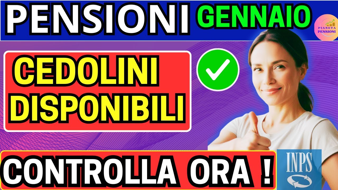 📢Pensioni Gennaio 2026: Importi Disponibili Ora! Controlla il Tuo Cedolino