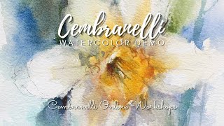 White Daffodil - Watercolor Demonstration