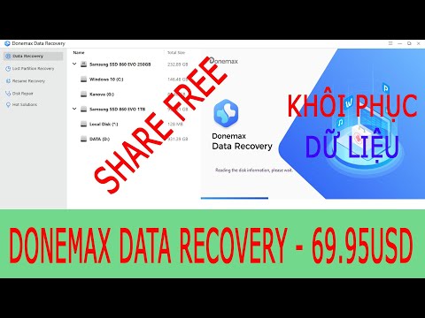 Share Free | Phần mềm khôi phục dữ liệu Donemax Data Recovery 69.95 USD miễn phí trong 3 ngày.
