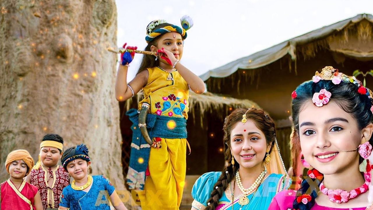 नदी में नहा रही गोपियों के वस्त्र लेके भागे बाल कान्हा   यशोमती मईया के नंदलाला   Krishan leela