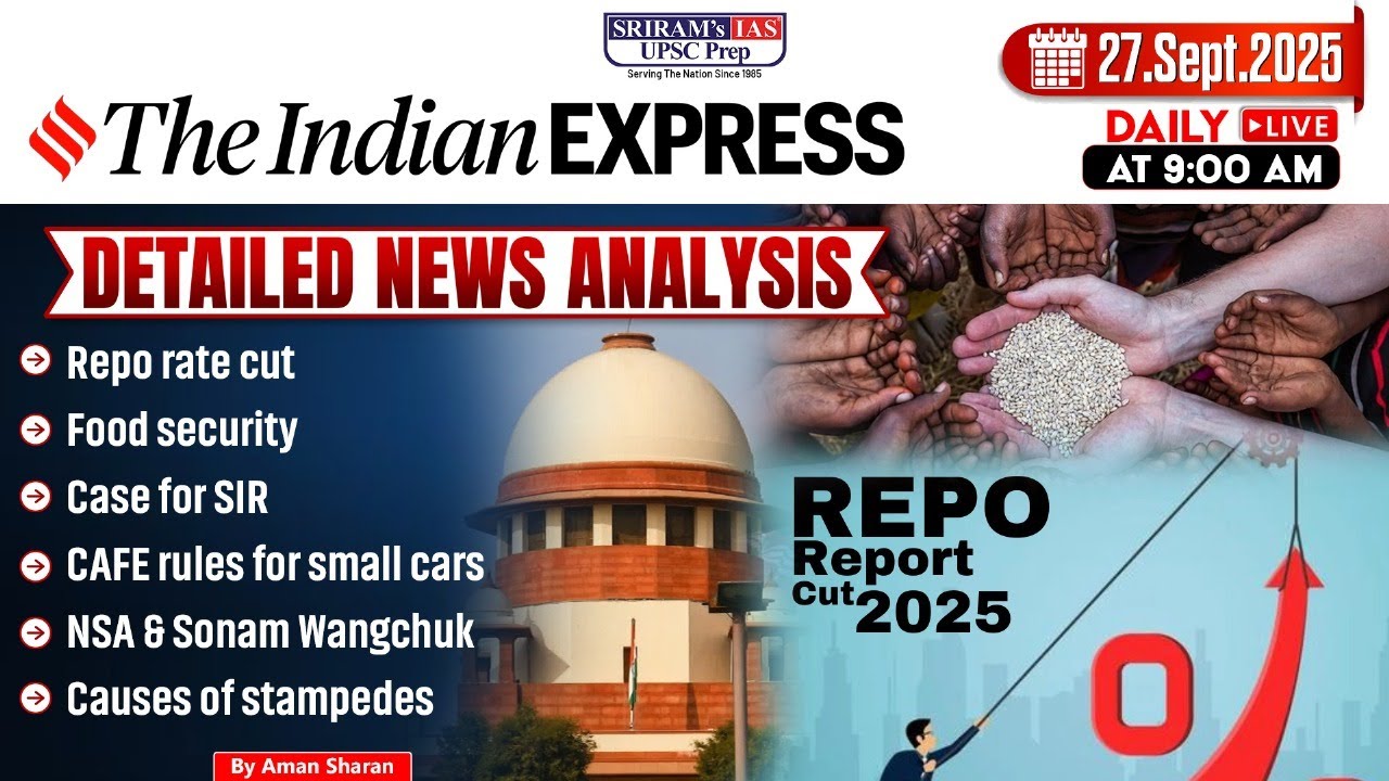 Indian Express Analysis | 29th Sep 2025 | Daily Current Affairs for ...