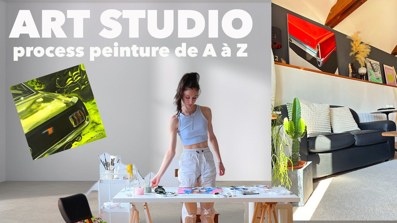 Quotidien d'artiste, Réalisation de 2 peintures, Process de A à Z - YouTube